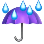 umbrella with rain drops for Apple platform