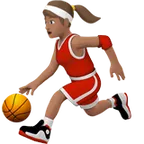 woman bouncing ball: medium skin tone für Apple Plattform