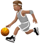 person bouncing ball: medium skin tone untuk platform Apple