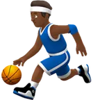man bouncing ball: medium-dark skin tone สำหรับแพลตฟอร์ม Apple