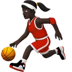 woman bouncing ball: dark skin tone עבור פלטפורמת Apple