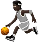 person bouncing ball: dark skin tone untuk platform Apple
