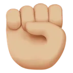 raised fist: medium-light skin tone per la piattaforma Apple