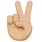 victory hand: medium-light skin tone untuk platform Apple