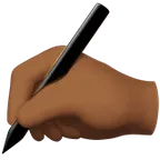 Apple 플랫폼을 위한 writing hand: medium-dark skin tone