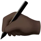 writing hand: dark skin tone pentru platforma Apple