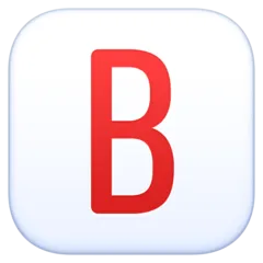 Facebook প্ল্যাটফর্মে জন্য B button (blood type)