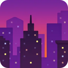 Facebook प्लेटफ़ॉर्म के लिए cityscape at dusk