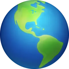globe showing Americas لمنصة Facebook