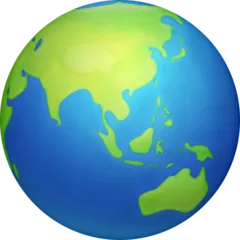 Facebook platformu için globe showing Asia-Australia