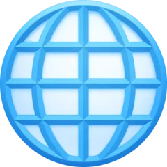 globe with meridians untuk platform Facebook