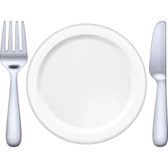 Facebook प्लेटफ़ॉर्म के लिए fork and knife with plate