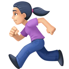 woman running: light skin tone untuk platform Facebook