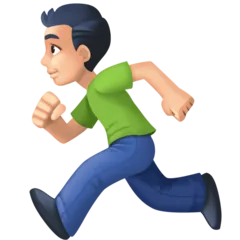 person running: light skin tone untuk platform Facebook
