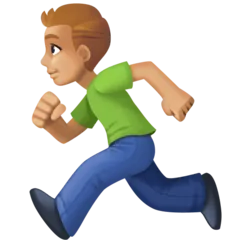 man running: medium-light skin tone per la piattaforma Facebook