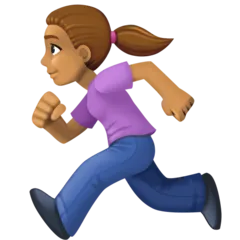 woman running: medium skin tone สำหรับแพลตฟอร์ม Facebook