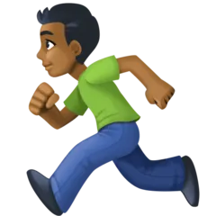 person running: medium-dark skin tone untuk platform Facebook