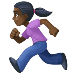 woman running: dark skin tone สำหรับแพลตฟอร์ม Facebook