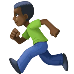 person running: dark skin tone untuk platform Facebook