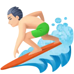 person surfing: light skin tone für Facebook Plattform
