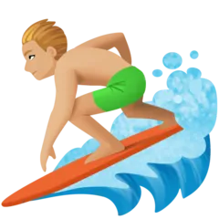 Facebook dla platformy man surfing: medium-light skin tone