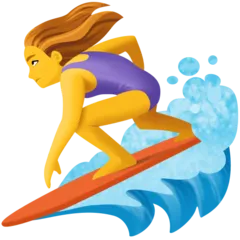 Facebook প্ল্যাটফর্মে জন্য woman surfing