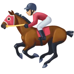 horse racing: medium-light skin tone สำหรับแพลตฟอร์ม Facebook