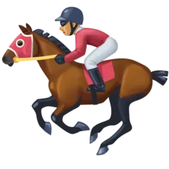 horse racing: medium skin tone สำหรับแพลตฟอร์ม Facebook