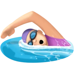 woman swimming: light skin tone til Facebook platform