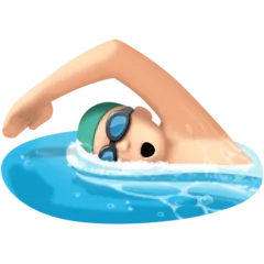 Facebook 플랫폼을 위한 person swimming: light skin tone