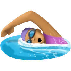 woman swimming: medium skin tone สำหรับแพลตฟอร์ม Facebook