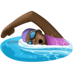 woman swimming: dark skin tone for Facebook platform