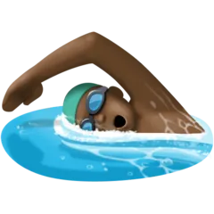 person swimming: dark skin tone per la piattaforma Facebook