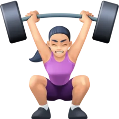 woman lifting weights: light skin tone pentru platforma Facebook