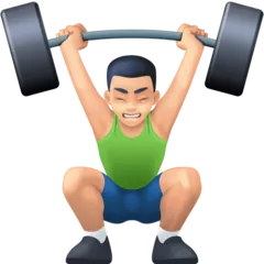man lifting weights: light skin tone til Facebook platform