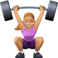 Facebook platformu için woman lifting weights: medium-light skin tone