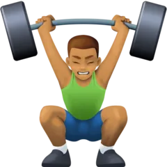 person lifting weights: medium skin tone per la piattaforma Facebook