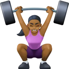 Facebook dla platformy woman lifting weights: medium-dark skin tone