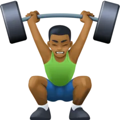 person lifting weights: medium-dark skin tone สำหรับแพลตฟอร์ม Facebook