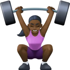 Facebook dla platformy woman lifting weights: dark skin tone
