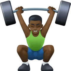 man lifting weights: dark skin tone para a plataforma Facebook