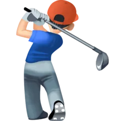 person golfing: light skin tone untuk platform Facebook