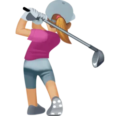 Facebook platformu için woman golfing: medium-light skin tone
