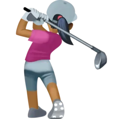 Facebook platformu için woman golfing: medium-dark skin tone
