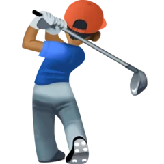 man golfing: medium-dark skin tone для платформы Facebook