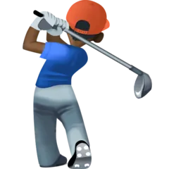 man golfing: dark skin tone untuk platform Facebook