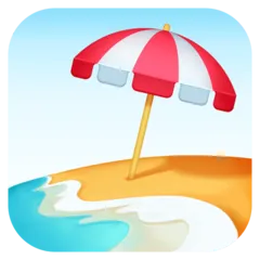 beach with umbrella för Facebook-plattform
