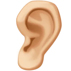 ear: medium-light skin tone für Facebook Plattform