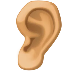 Facebook 플랫폼을 위한 ear: medium skin tone