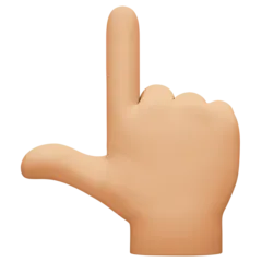 backhand index pointing up: medium-light skin tone per la piattaforma Facebook